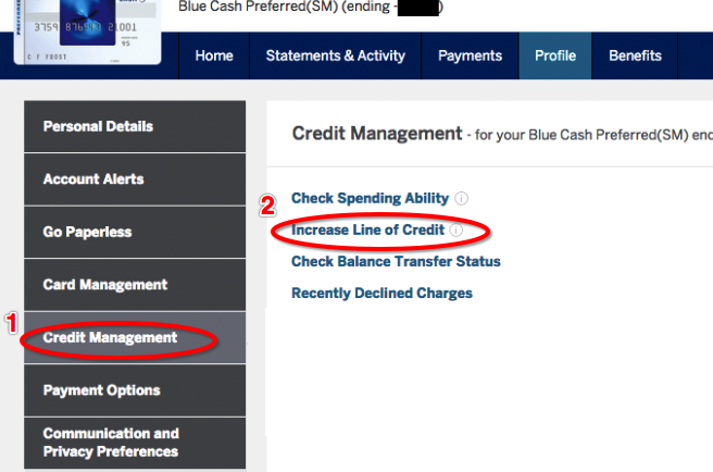American Express credit limit increase